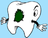 Coloring page Tooth with tooth decay painted byJessica
