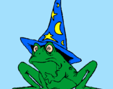 Coloring page Magician turned into a frog painted byAna