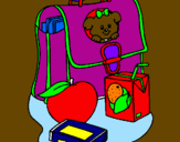 Coloring page Backpack and breakfast painted byAriana la bella