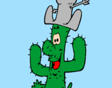 Coloring page Cactus with hat painted byAna