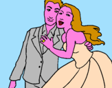 Coloring page The bride and groom painted byAna