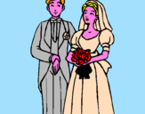 Coloring page The bride and groom III painted byAna