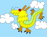 Coloring page Chinese dragon painted bysilas