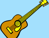 Coloring page Spanish guitar II painted byi