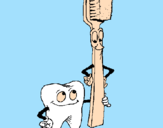 Coloring page Tooth and toothbrush painted byAna