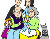 Coloring page Family  painted bynicolas