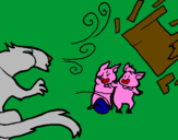 Coloring page Three little pigs 9 painted byjordy