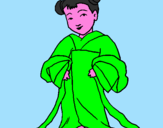 Coloring page Chinese girl painted byAna