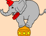 Coloring page Elephant balancing on a ball painted byAna
