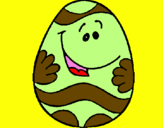 Coloring page Happy Easter egg painted byJUAN DAVID