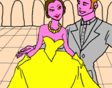 Coloring page Prince and princess at the dance painted byAna