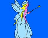 Coloring page Fairy with long hair painted byAna