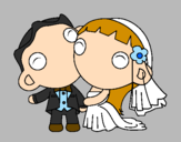 Coloring page Just married II painted bycaue