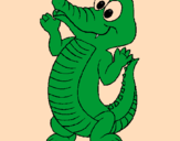 Coloring page Baby crocodile painted byAna