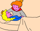 Coloring page Sleeping princess and prince painted byAna