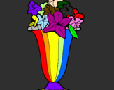 Coloring page Vase of flowers painted byeva
