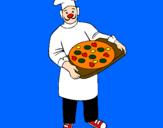 Coloring page Cook painted bygusto