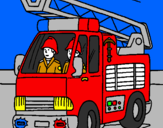 Coloring page Fire engine painted byrochelle fire department