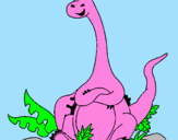 Coloring page Seated Diplodocus  painted byAna