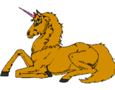 Coloring page Seated unicorn painted byCAT