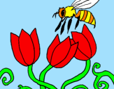 Coloring page Bee painted byflor