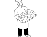 Coloring page Cook painted byk
