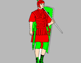 Coloring page Roman soldier painted byliam
