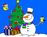 Coloring page Christmas II painted bysnowman