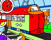 Coloring page Railway station painted bytrdruk