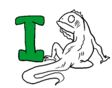 Coloring page Iguana painted byc