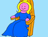 Coloring page Princess on throne painted byAna
