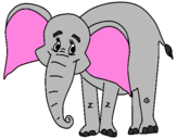 Coloring page Happy elephant painted byelephant