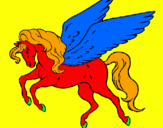 Coloring page Pegasus flying painted bypoo
