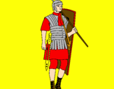 Coloring page Roman soldier painted bymax