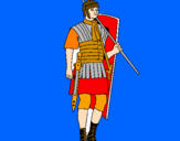 Coloring page Roman soldier painted byEmily