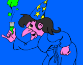 Coloring page Witch painted byAna