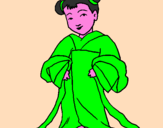 Coloring page Chinese girl painted byAna