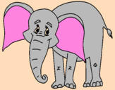 Coloring page Happy elephant painted byAna