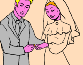 Coloring page Exchange of wedding ring painted byAna