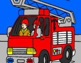 Coloring page Fire engine painted byLeah