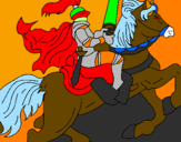 Coloring page Knight on horseback painted bymiguel delarosa