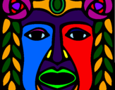 Coloring page Maya  Mask painted bylela