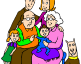 Coloring page Family  painted bym