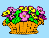Coloring page Basket of flowers 10 painted bypaola