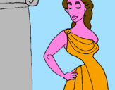 Coloring page Young Greek woman painted byAna