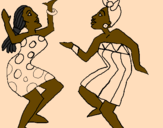 Coloring page Dancing women painted byAna