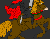 Coloring page Knight on horseback painted bysebastian y victor