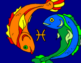 Coloring page Pisces painted bylela