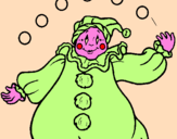 Coloring page Clown with balls painted byAna