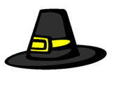 Coloring page Pilgrim hat painted bysombrero